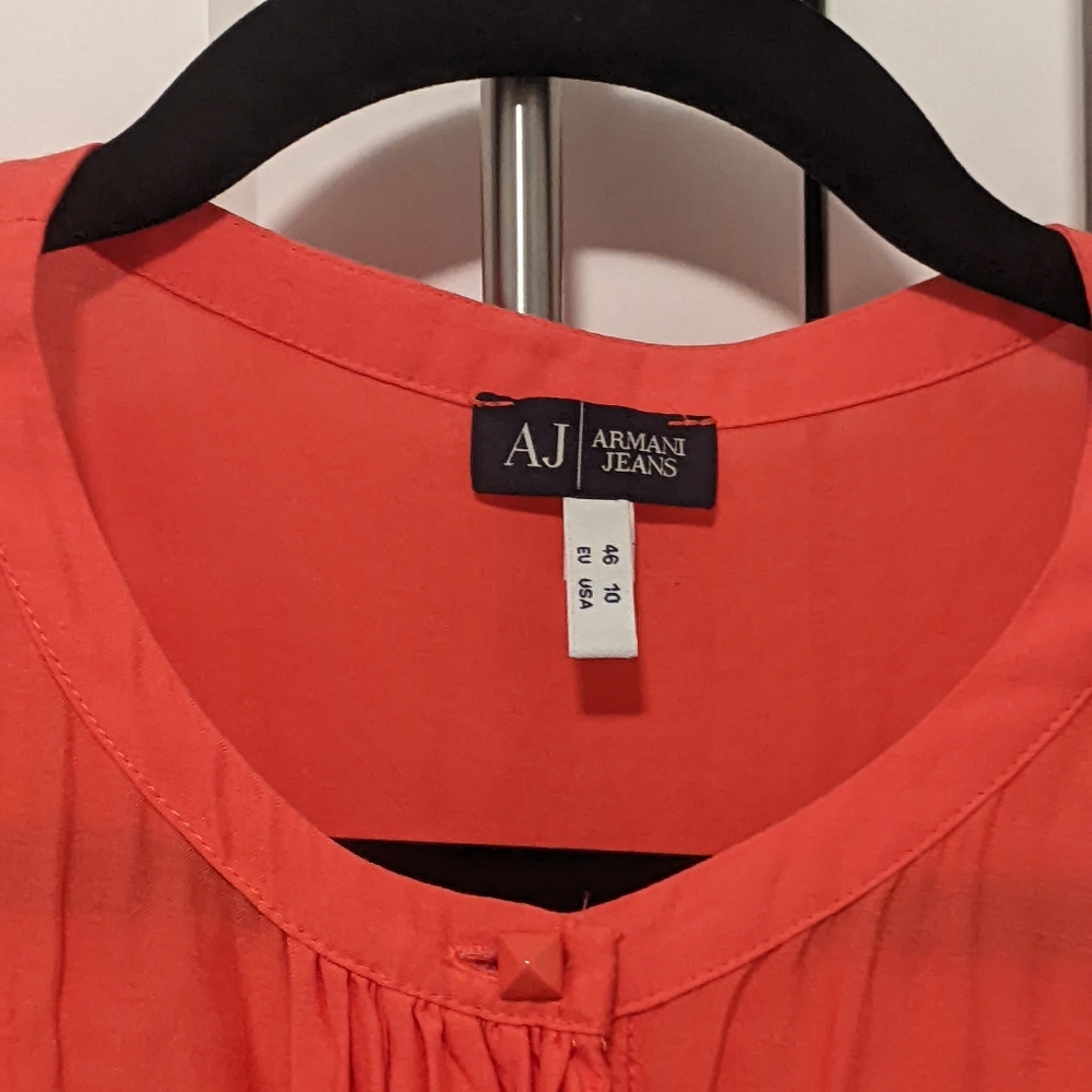 Armani Jeans Top Coral Colour Size 10 - Picture 6 of 8